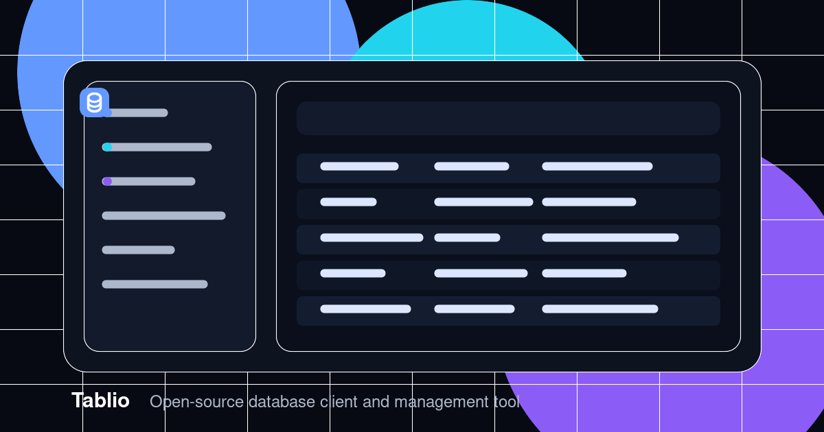 Tablio Tablio Docs - Installation, SQL Queries, and Data Management